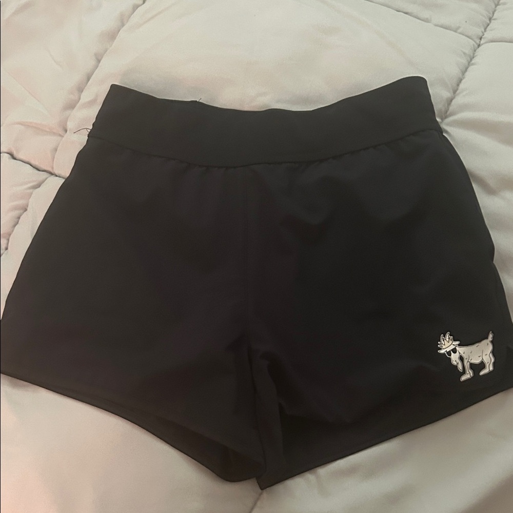Kids Black Shorts with Embroidered Logo